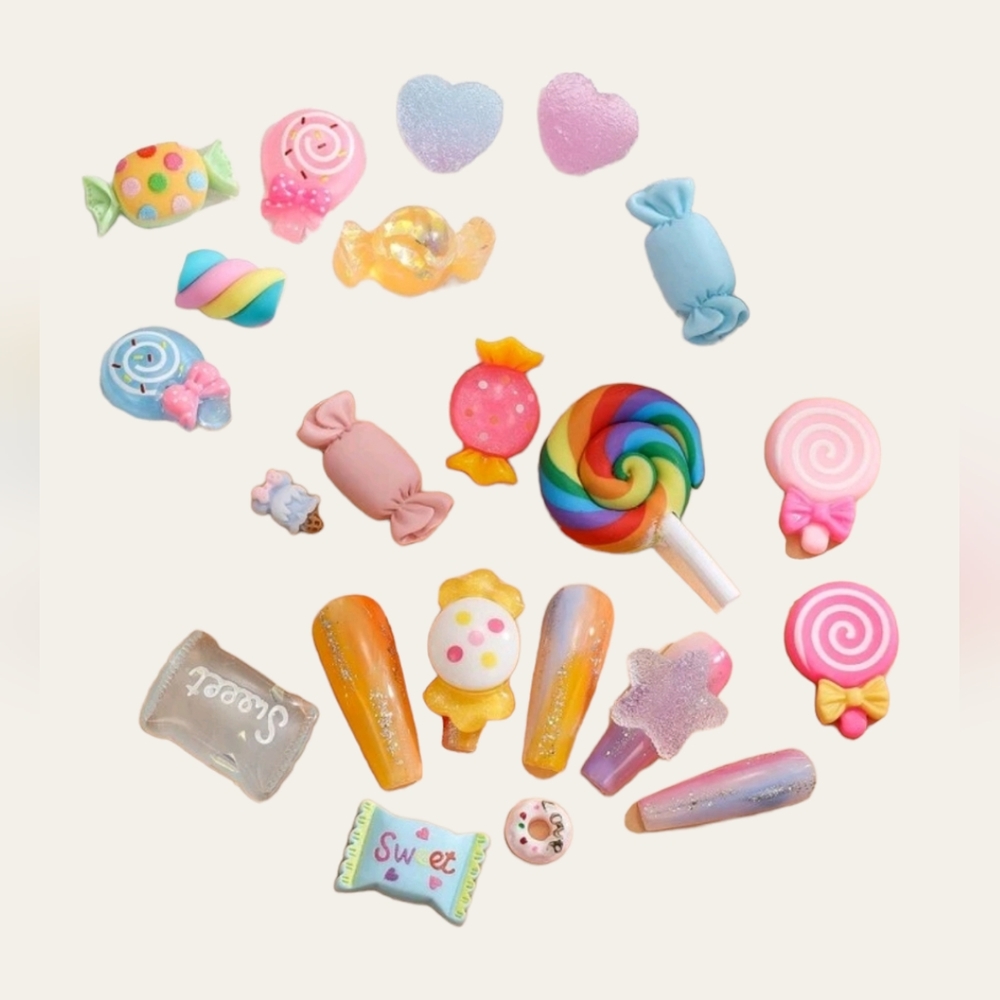 40pcs 3D Candy Design Nail Art Decoration